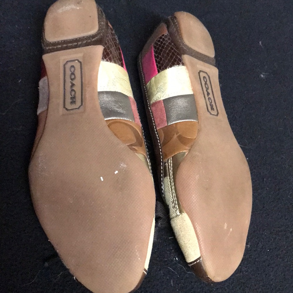 Coach size 6.5 brown/multi leather loafers - Picture 5 of 5